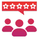 “Five-star rating graphic icon.”
