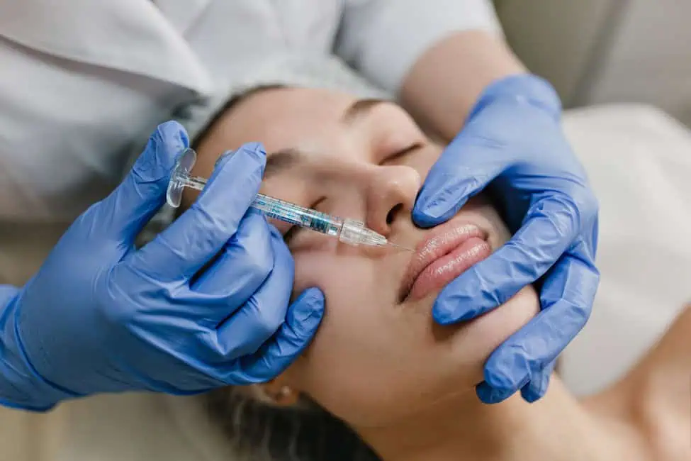 Woman receiving botox treatment